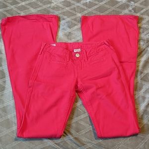 True Religion Sarena red bell bottom denim jeans